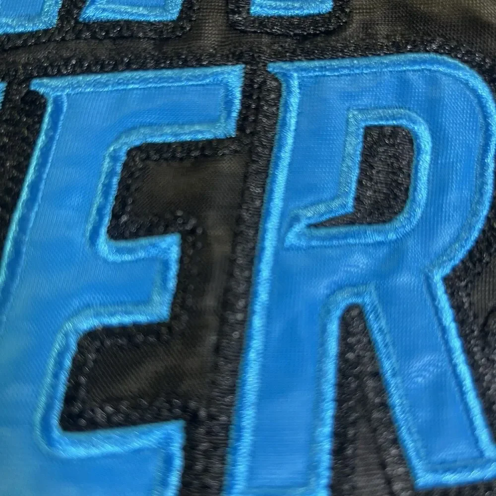 Carolina Panthers Men M Starter NFL Black Blue Satin Varsity Jacket Football